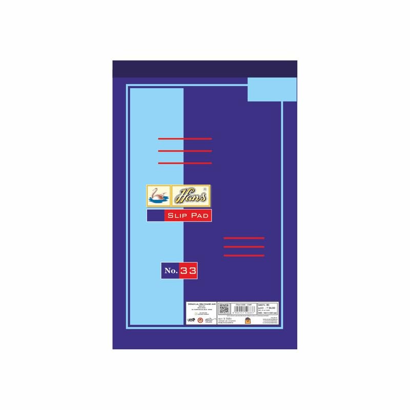 Lotus HANS Writing Pad For Office, Notepads Office Pads, 80 Sheets, 60 GSM Paper, Single Ruled (Size - 9"X5.5", Pack OF 1)
