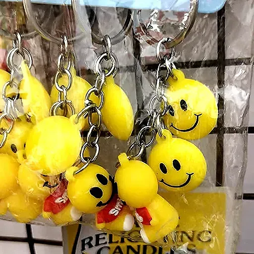 Yellow Smiley Face Keychain