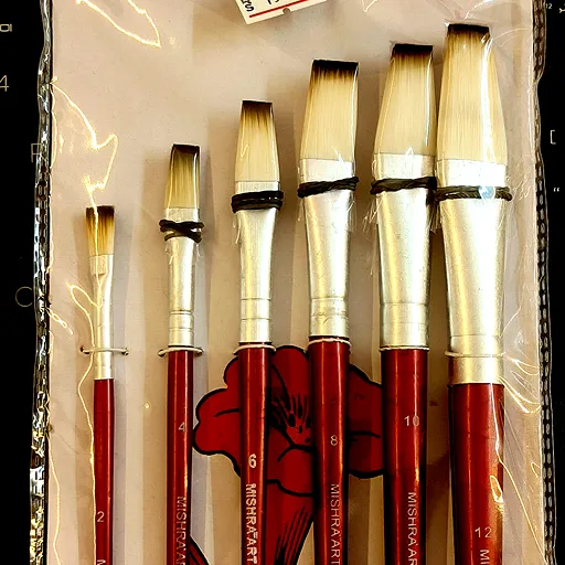 Mishra Flat Brush Set (7 Big Brushes)