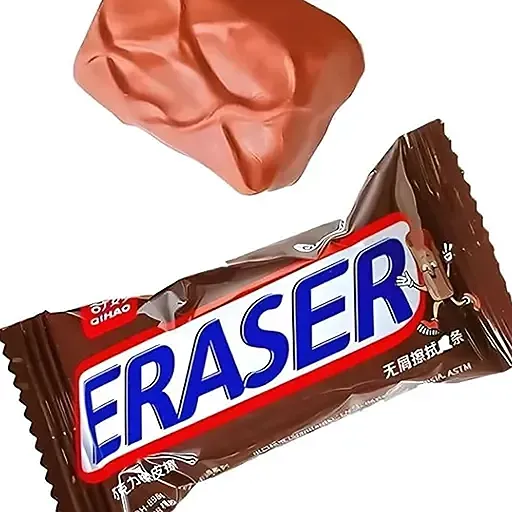 Chocolate Bar Shaped Erasers - Fun Novelty School Supplies