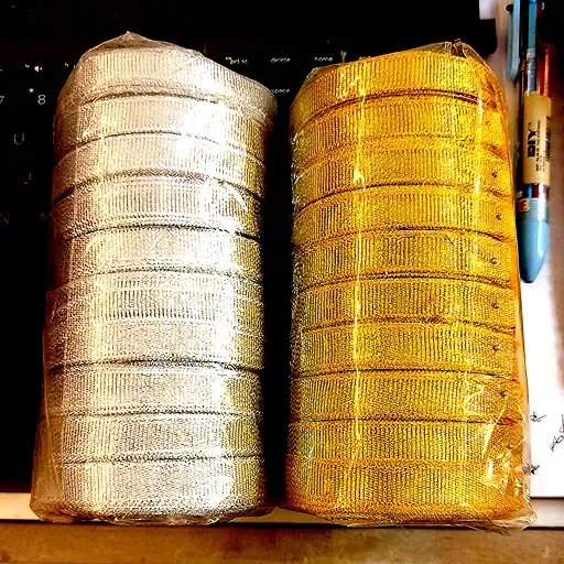 Lace Glitter Ribbon (1 inch) (Golden / Silver)