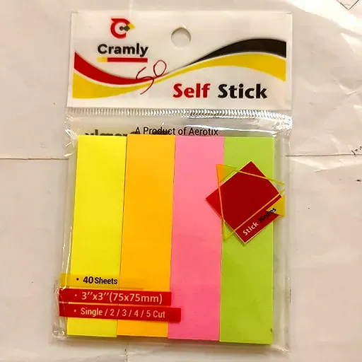 Cramly Sticky Notes (3in 5cuts) (Self Stick)