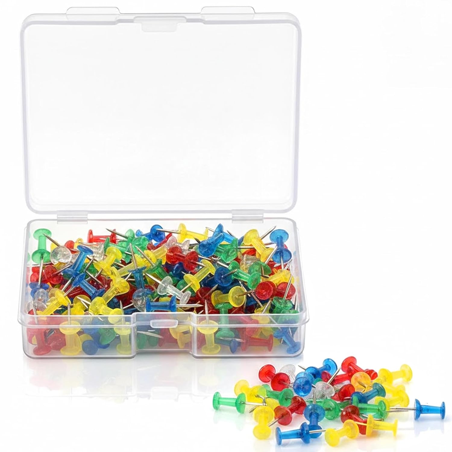 Steel Push Pins with Color Top, (50 Pieces Pack)
